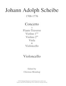 Partition Continuo (violoncelles, Basses, clavier), 2 flûte concerts par Johann Adolph Scheibe