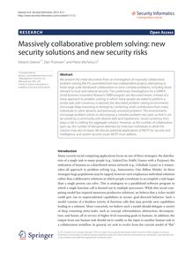 Massively collaborative problem solving: new security solutions and new security risks
