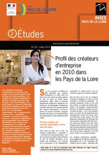 Profil des créateurs d entreprise en 2010 dans les Pays de la Loire