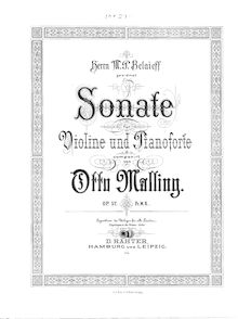 Partition de violon, violon Sonata, Sonate für Violine und Pianoforte. Op.57.