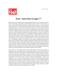 Evian : quel avenir en Ligue 1 ?