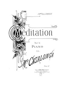 Partition complète, Méditation, C major, Casalonga, Marguerite