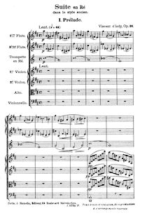 Score,  dans le style ancien, Op.24, Indy, Vincent d 