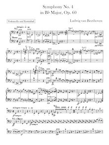 Partition violoncelles / Basses, Symphony No.4, B♭ major, Beethoven, Ludwig van