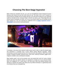 Choosing The Best Stage Hypnotist