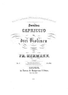 Partition violon II, Capriccio No.2 pour 3 violons, Op.5, G Major