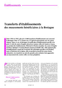 Transferts d établissements : des mouvements bénéficiaires à la Bretagne (Octant n° 75)
