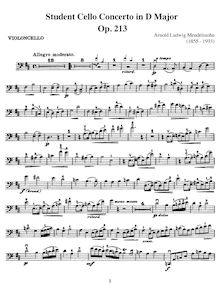 Partition de violoncelle, Student violoncelle Concerto, Op.213