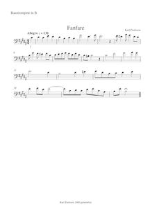 Partition basse trompette (B♭), Fanfare en A major, Signal, Paulsson, Karl
