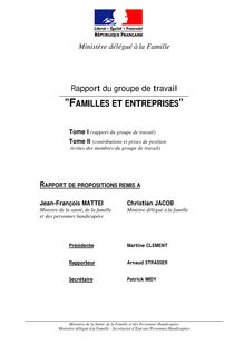 Conférence de la famille 2003 : rapport du groupe de travail Familles et entreprises