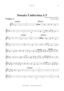 Partition Alternate parties(violons III = viole de gambe I, Octave violon/ Violotta = altos II), Sonatae à 2,3,4 è 5 stromenti da arco et altri par Johann Rosenmüller