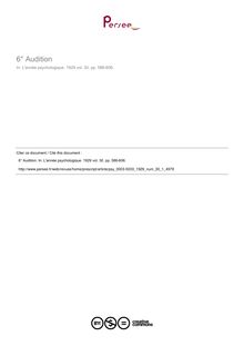Audition - compte-rendu ; n°1 ; vol.30, pg 586-606