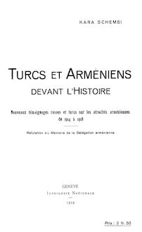 Turcs et Arméniens devant l histoire - University of Louisville ...