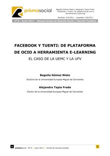 3. FACEBOOK Y TUENTI: DE PLATAFORMA DE OCIO A HERRAMIENTA E-LEARNING