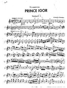 Partition violons I, Prince Igor, Князь Игорь - Knyaz Igor, Borodin, Aleksandr