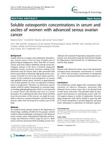Soluble osteopontin concentrations in serum and ascites of women with advanced serous ovarian cancer