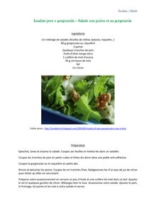 Salade aux poires et au gorgonzola - recette italienne