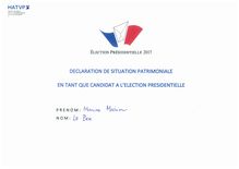 Déclaration de patrimoine de Marine Le Pen