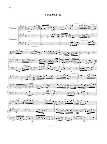 Partition Sonata No.2 en A major, BWV 1015, 6 violon sonates, 6 Sonaten für Clavier und Violine