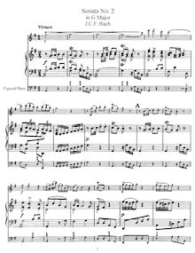 Partition Score et flûte , partie, flûte Sonata No.2 en G major