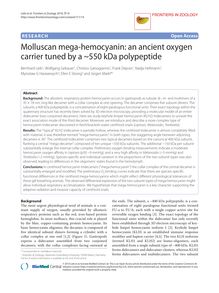 Molluscan mega-hemocyanin: an ancient oxygen carrier tuned by a ~550 kDa polypeptide