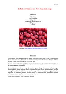 Sorbet aux fruits rouges - recette