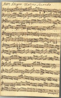 Partition violon Secondo, Concerto Ex D# a 8 stim, D major, Anderssen