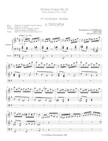 Partition , Toccata, pièces d orgue, Op.23, La Tombelle, Fernand de par Fernand de La Tombelle