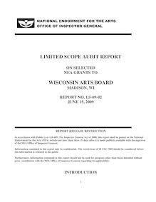 LIMITED SCOPE AUDIT REPORT - Wisconsin Arts Board