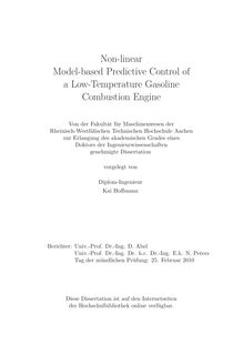 Non-linear model-based predictive control of a low-temperature gasoline combustion engine [Elektronische Ressource] / Kai Hoffmann