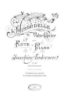 Partition complète et , partie, L Hirondelle, Op.44, Andersen, Joachim