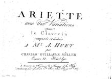 Partition complète, Ariette avec 10 Variations pour le Clavecin, Op.6