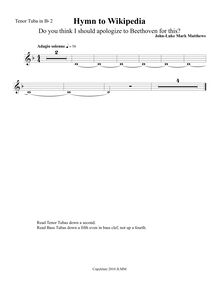 Partition ténor Tuba 2 (B♭), Hymn to Wikipedia, D major, Matthews, John-Luke Mark