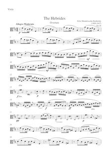 Partition altos, pour Hebrides, Op.26, Fingal s CaveLe Ebridi, Mendelssohn, Felix