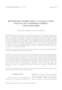 Revisión del género Stipa L. y Nassella DEsv. (Poaceae) en la Península Ibérica e Islas Baleares