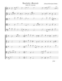 Partition  18,  Courente - partition complète (Tr Tr A T B), Banchetto Musicale