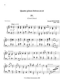 Partition I, Grand chœur, 4 Pièces brèves en ré, 4 Short Pieces in D