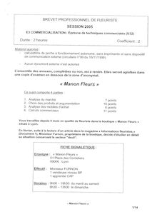Bp fleuriste techniques commerciales 2005