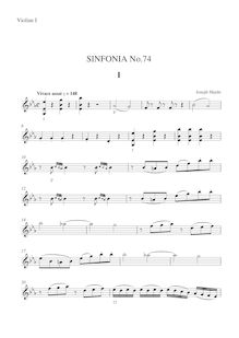 Partition violons I, Symphony Hob.I:74, E♭ major, E♭ major, Haydn, Joseph