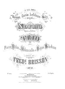 Partition de piano, Trio sur  Norma , opéra de Bellini