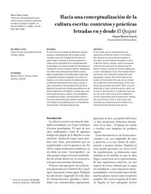 Hacia una conceptualización de la cultura escrita: contextos y prácticas letradas en y desde El Quijote
