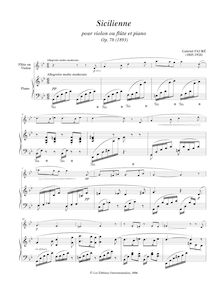 Partition complète, Sicilienne, Op.78, Fauré, Gabriel
