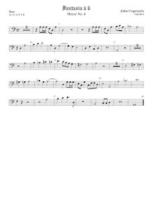 Partition viole de basse, Fantasia pour 6 violes de gambe, RC 78