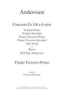Partition flûte 1, Concerto en G major, Concerto Ex G# a 6 stim par Anderssen