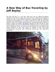 A New Way of Bus Traveling by Jeff Bayley