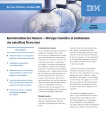Transformation des finances  Stratégie financière et amélioration ...