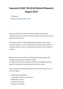 Isoprenol (CAS 763-32-6) Market Research Report 2013