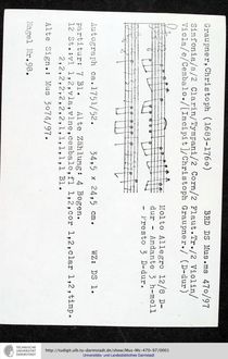 Partition complète et parties, Sinfonia en D major, GWV 554