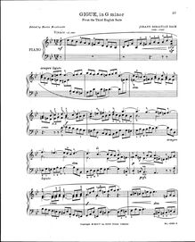 Partition Gigue, 6 anglais , Bach, Johann Sebastian