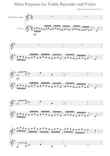 Partition complète, Duos pour aigu enregistrement  et violon, Atonal par Martin Grayson